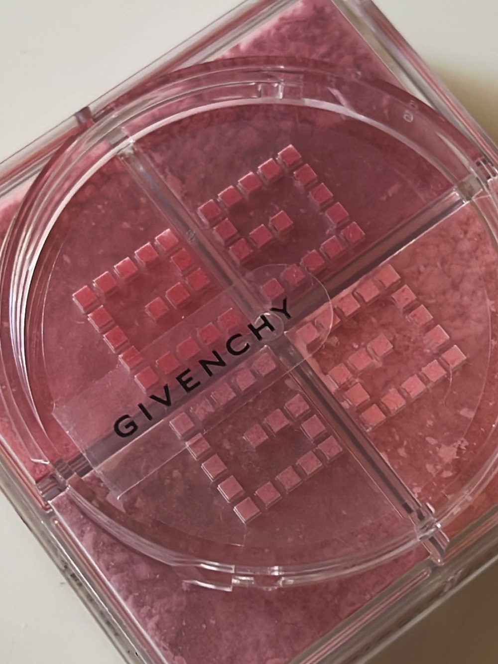 Givenchy Pink 4-Color Loose Powder Blush in shade 2 Taffetas Rose with Puff
